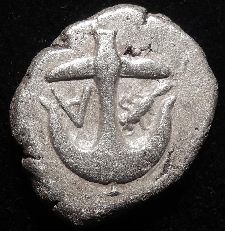 MORTOWN Thrace Apollonia Pontika, ca 450-400 BC Silver Drachm Medusa + Anchor