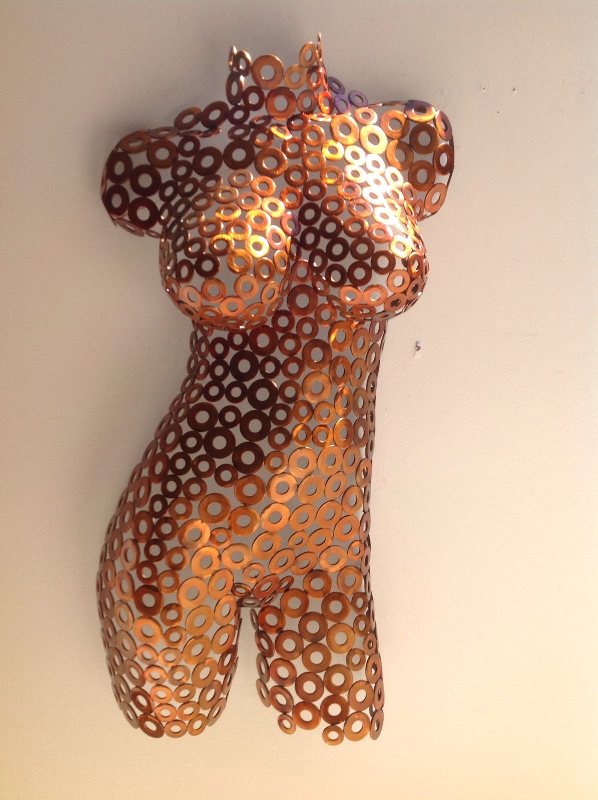 Abstract Wall Art Orange Home Decor Female Sculpture Nude Torso by Holly Lentz