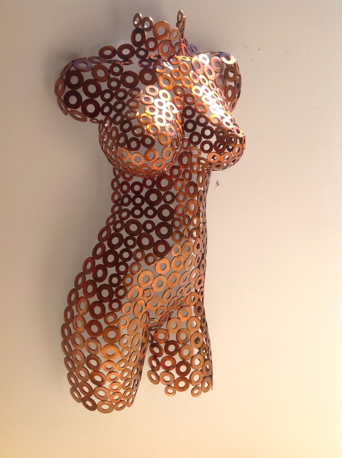 Abstract Wall Art Orange Home Decor Female Sculpture Nude Torso by Holly Lentz