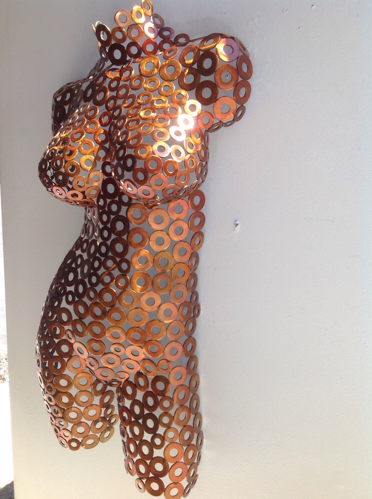 Abstract Wall Art Orange Home Decor Female Sculpture Nude Torso by Holly Lentz