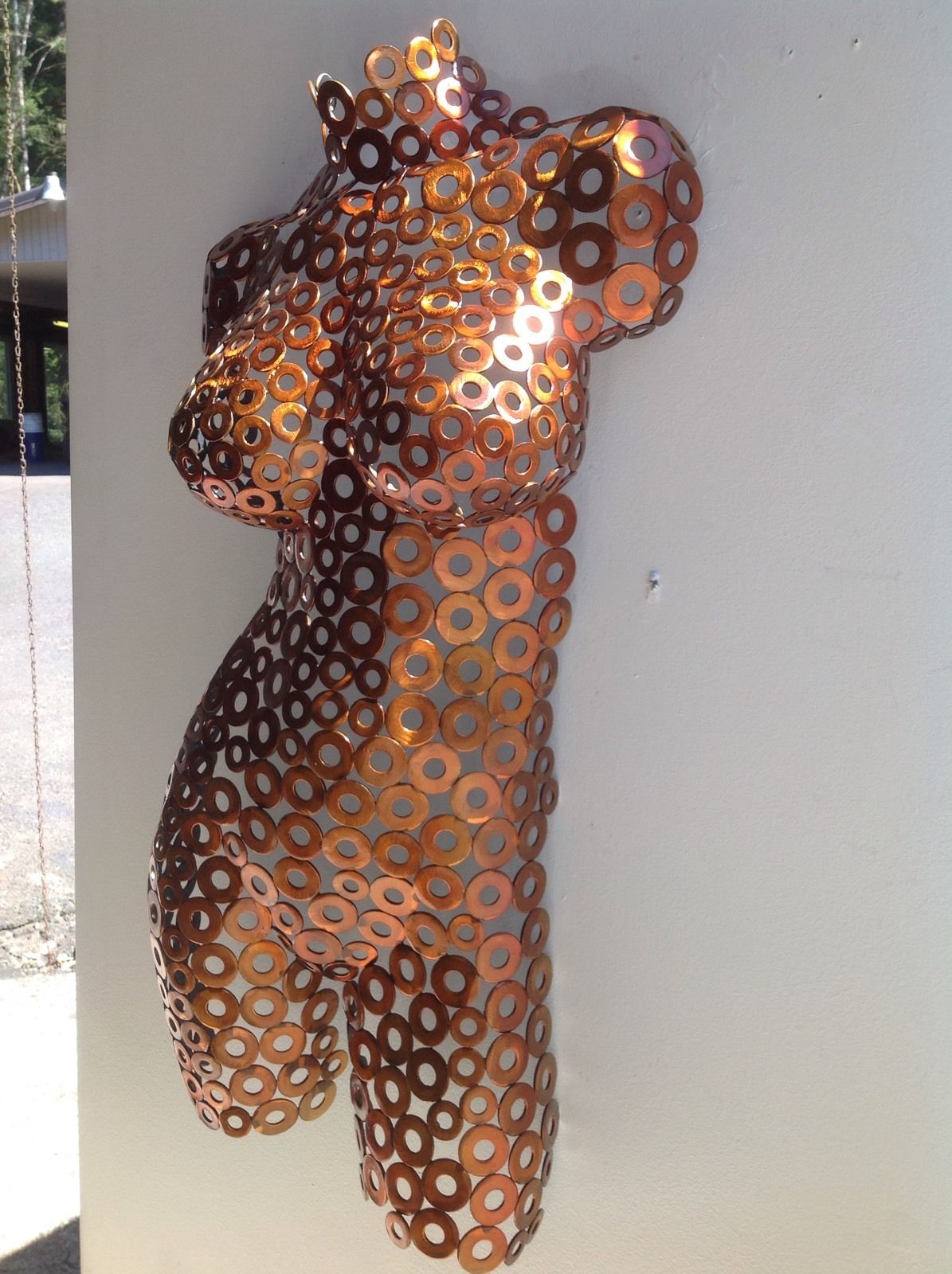 Abstract Wall Art Orange Home Decor Female Sculpture Nude Torso by Holly Lentz