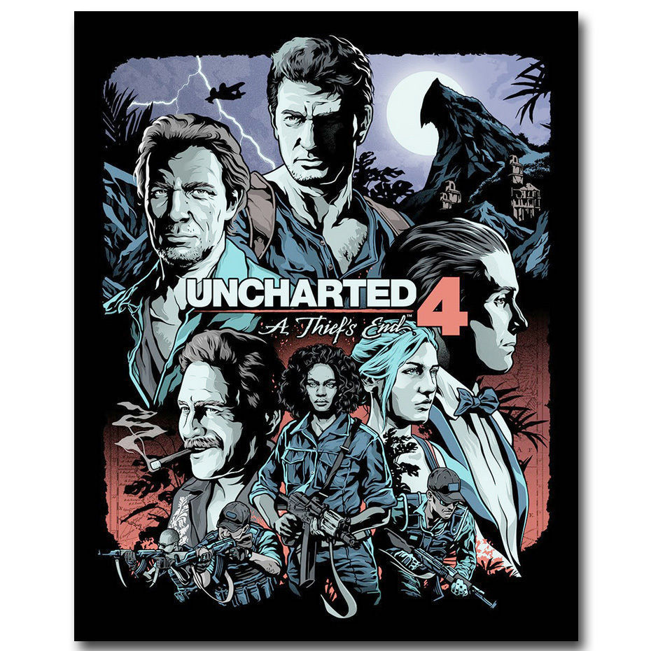 Uncharted 4 A Thief's End Game Art Silk Poster Decor 24x36inch