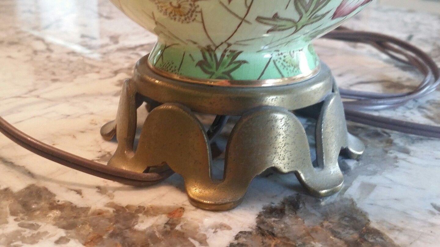 VINTAGE 30'S ROYAL WINTON ANTIQUE CHINTZ FLORAL LAMP TRANSFERWARE