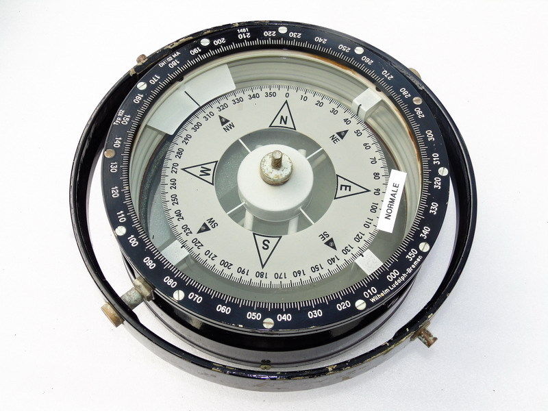 HUGE WILHELM LUDOLPH BREMEN SHIPS MARINE BINNACLE MAGNETIC COMPASS