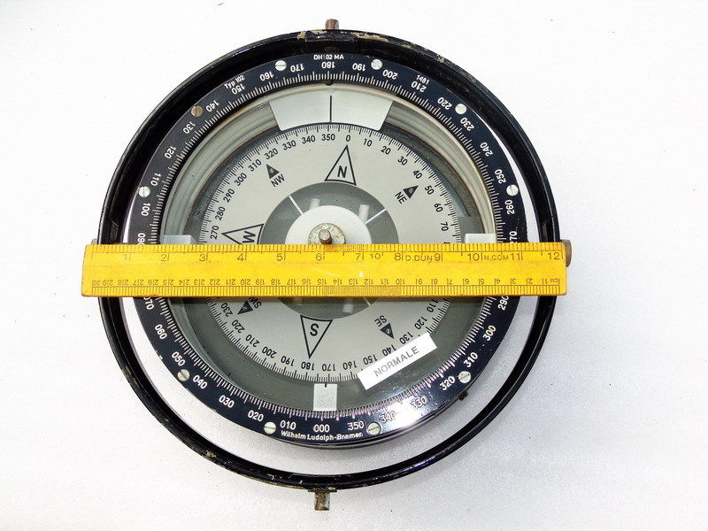 HUGE WILHELM LUDOLPH BREMEN SHIPS MARINE BINNACLE MAGNETIC COMPASS