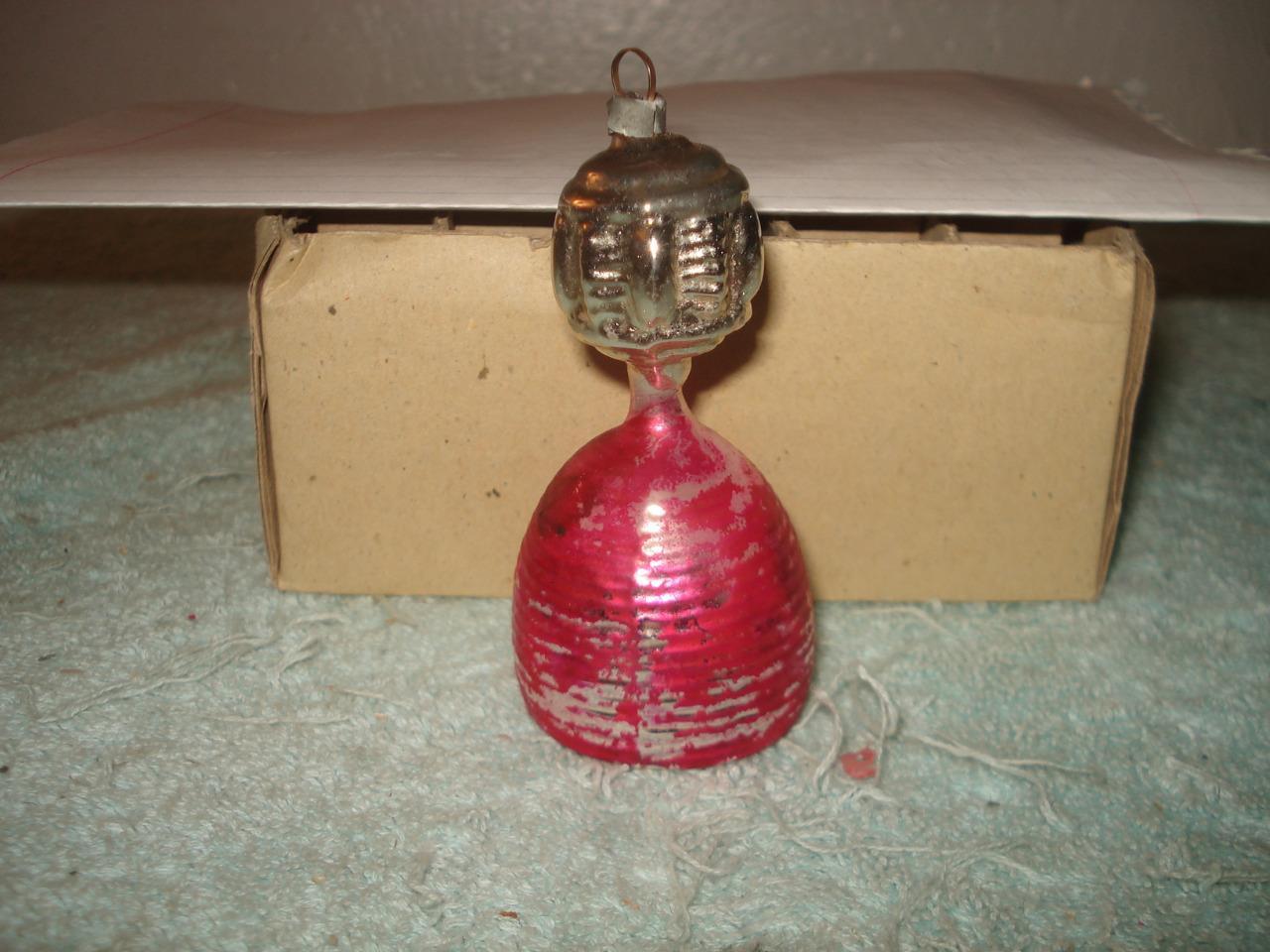 VINTAGE GERMAN GLASS CHRISTMAS ORNAMENT BELL ANTIQUE