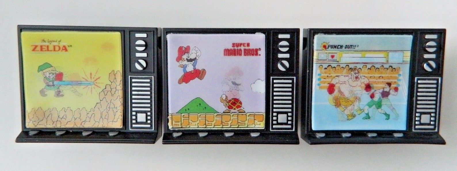 3 Vintage 1989 Nintendo Flicker Stick-ons Super Mario ZELDA Link Punch Out! SET