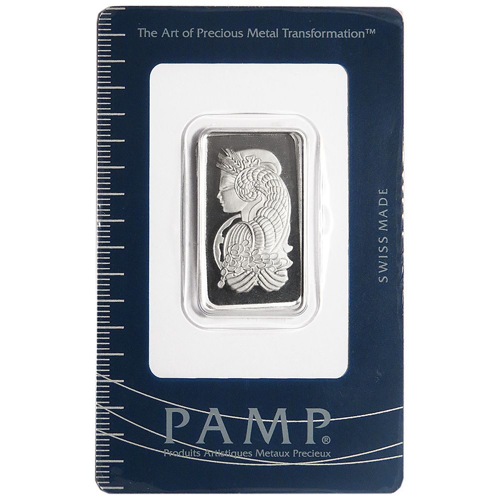 Lot of 2 - 1/2 oz Pamp Suisse .9995 Fine Platinum Bar Fortuna