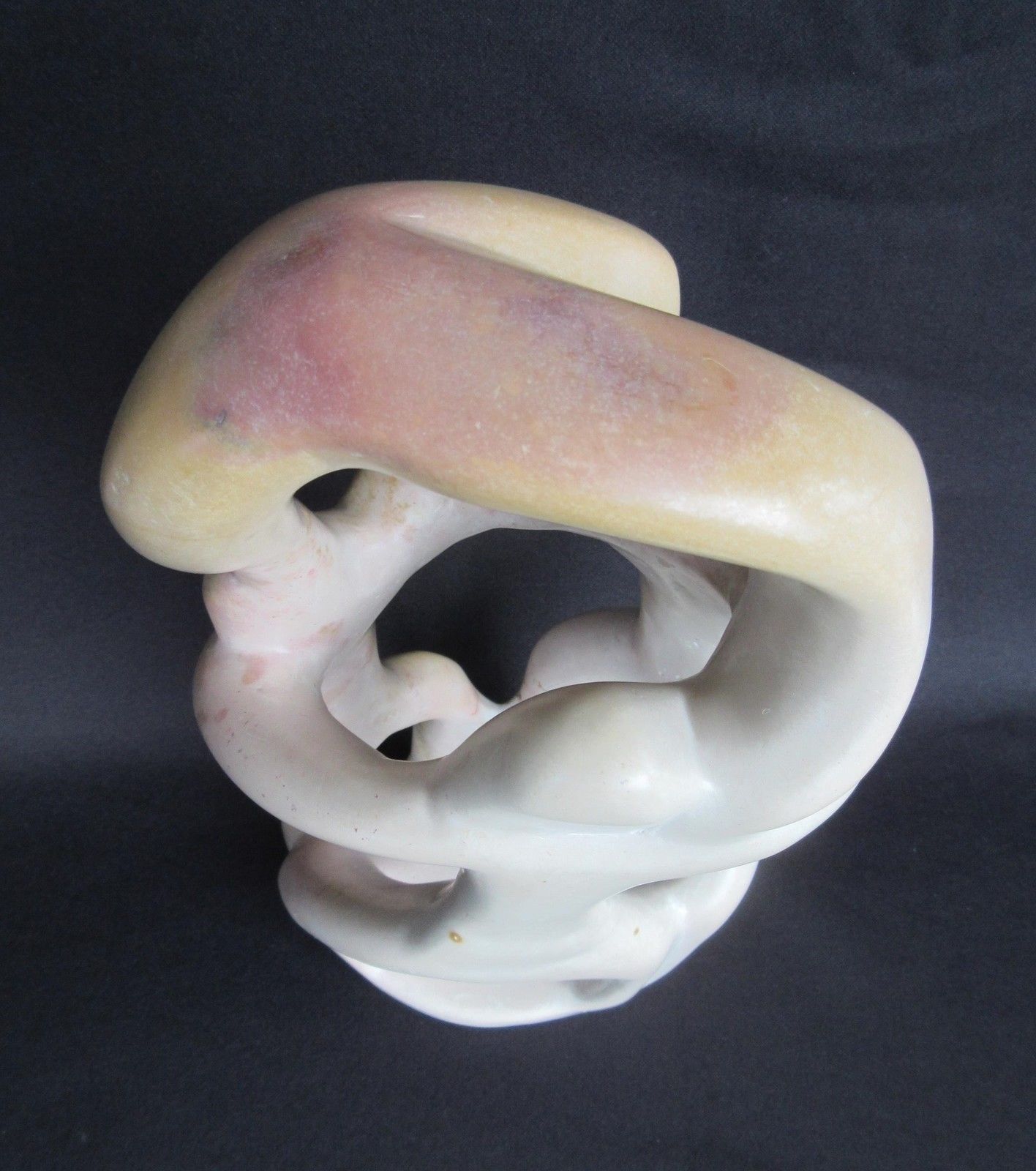 Mid Century Modern Carved Marble Sculpture (Abstract Art)