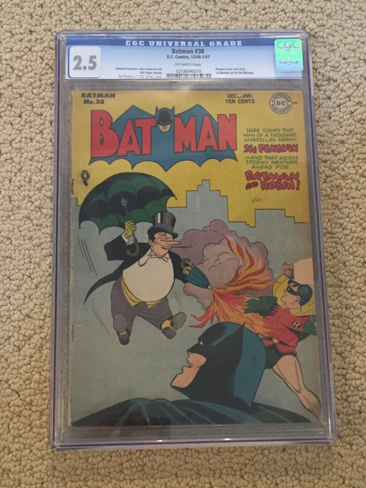 Batman 38 CGC 2.5 Off White Pages- Penguin Cover from 1946!!