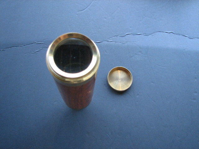 VINTAGE 17" BRASS & WOOD HANDHELD SPYGLASS MARINE TELESCOPE