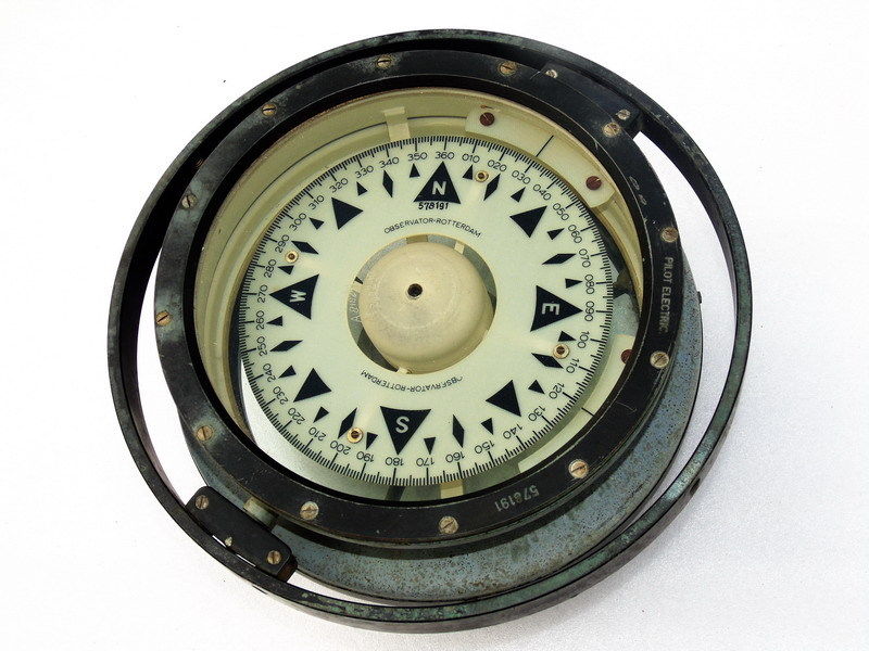 HUGE OBSERVATOR ROTTERDAM PILOT ELECTRIC SHIPS MARINE BINNACLE MAGNETIC COMPASS