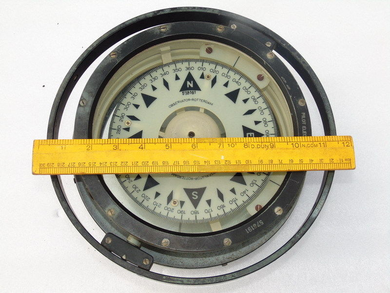 HUGE OBSERVATOR ROTTERDAM PILOT ELECTRIC SHIPS MARINE BINNACLE MAGNETIC COMPASS