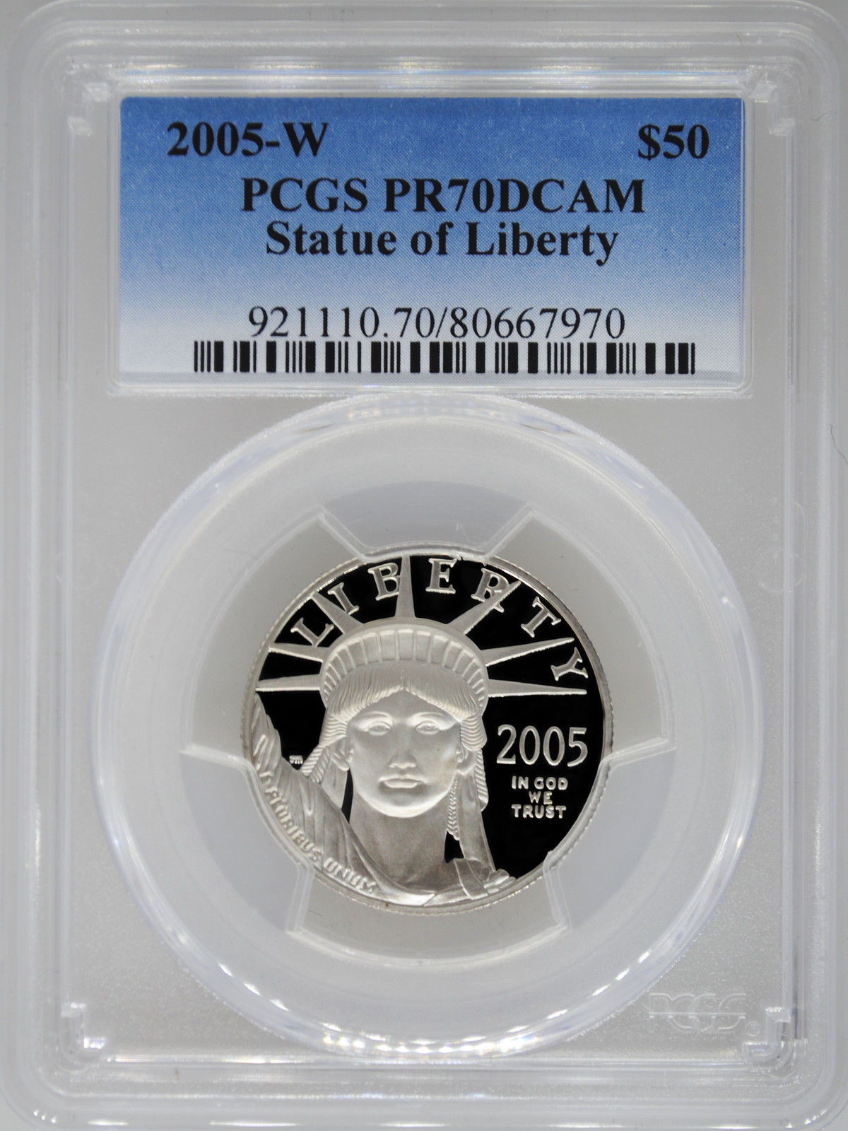 2005-W PCGS PR70 1/2 oz Proof Platinum Eagle $50