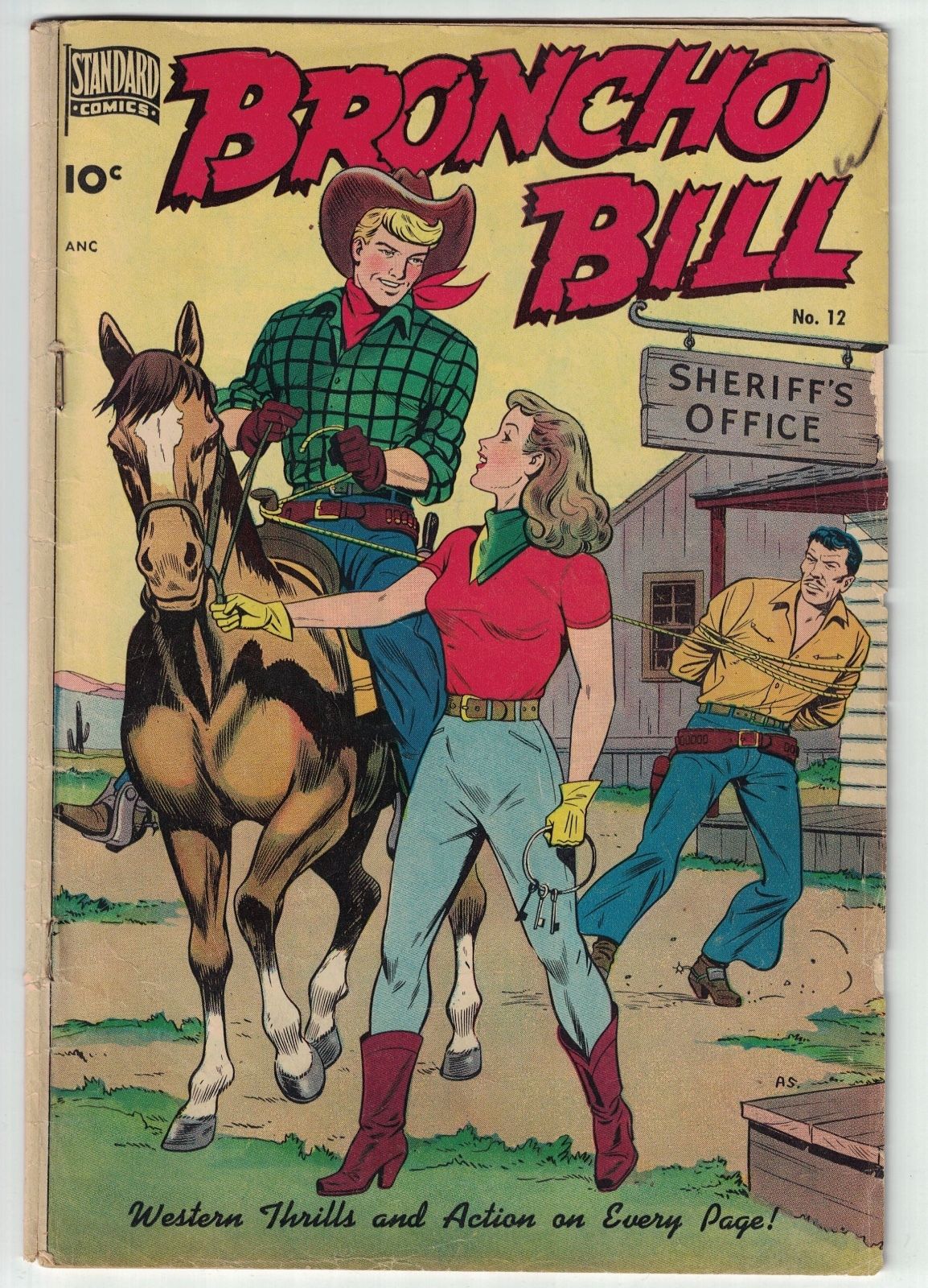Standard Comics Broncho Bill #12 Alex Schomburg Cover Art GD/VG 3.0 August 1949