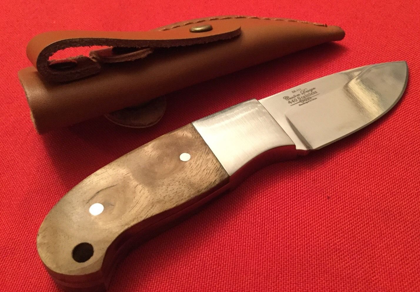 Elk Ridge Small Hunting Knife And Genuine Leather Sheath