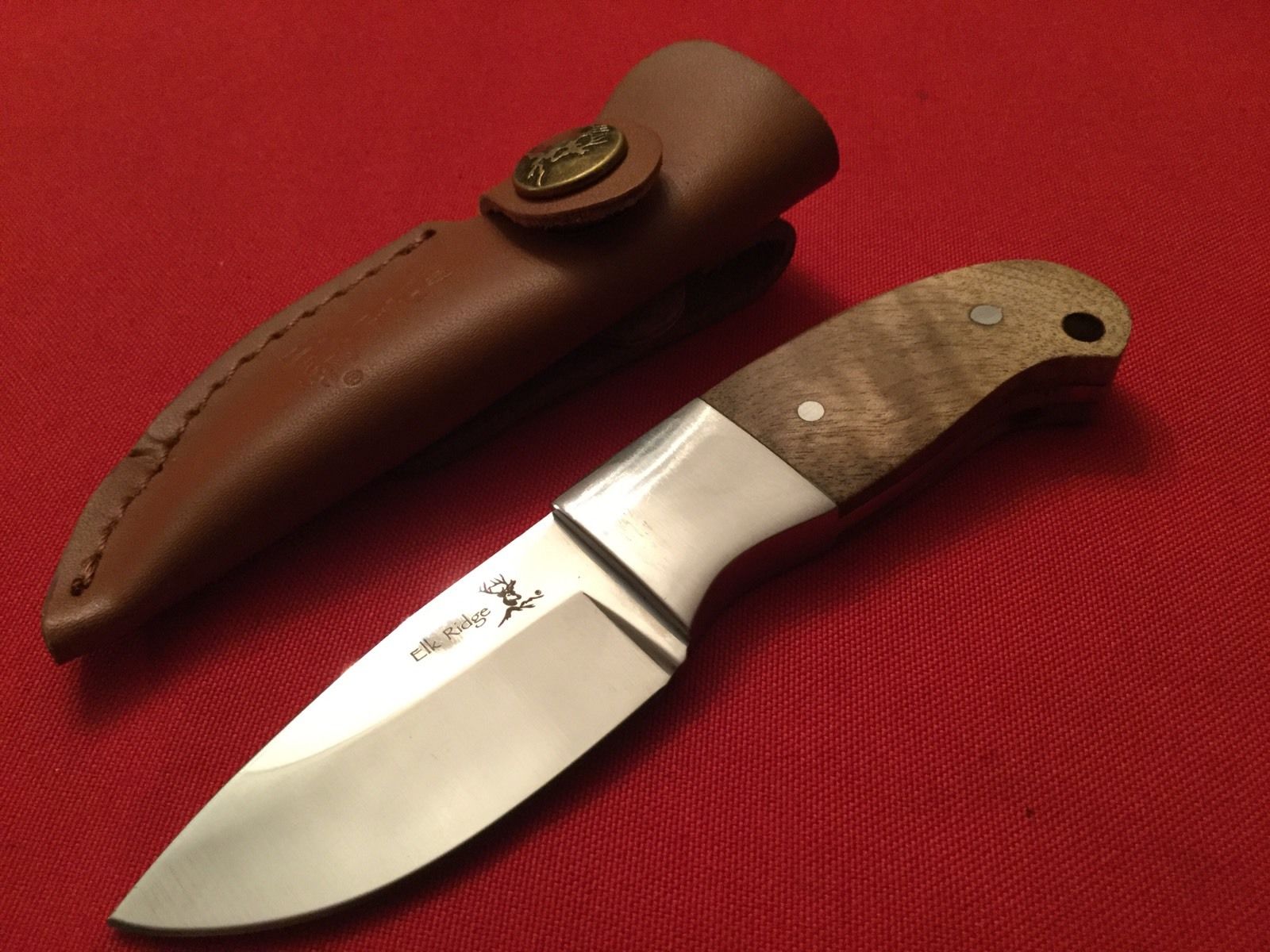 Elk Ridge Small Hunting Knife And Genuine Leather Sheath