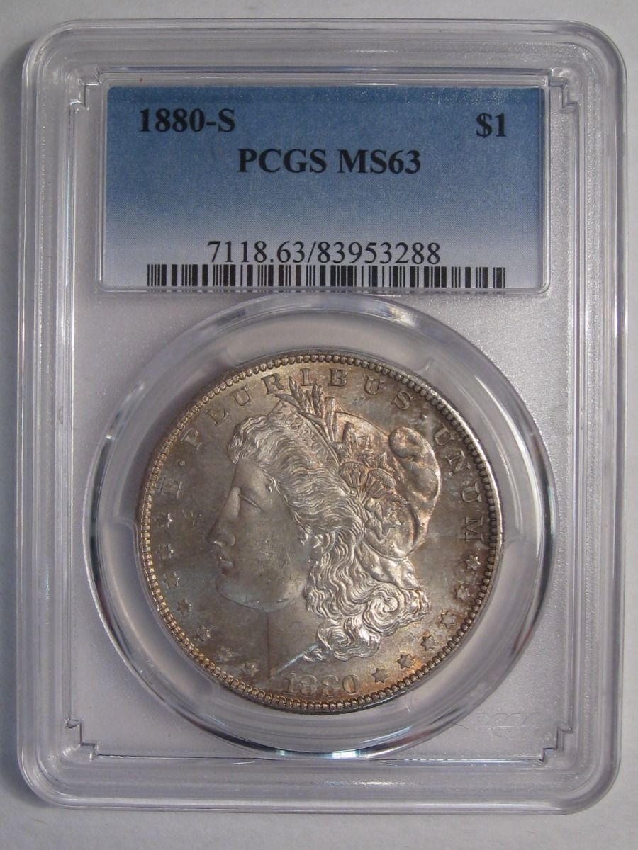 BU 1880-s US Silver MORGAN DOLLAR. PCGS MS63.  #15