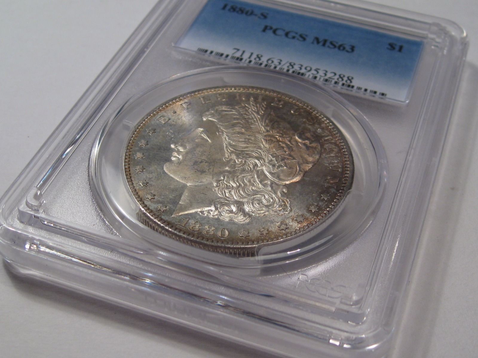 BU 1880-s US Silver MORGAN DOLLAR. PCGS MS63.  #15