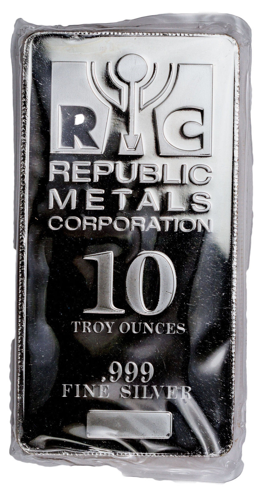 Republic Metals Corp. 10 Troy Ounce .999 Fine Silver Bar SKU31524