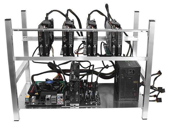 Open Air Mining Rig Frame for 6 + 1 GPU for Ethereum Zcash Monero like Bitcoin