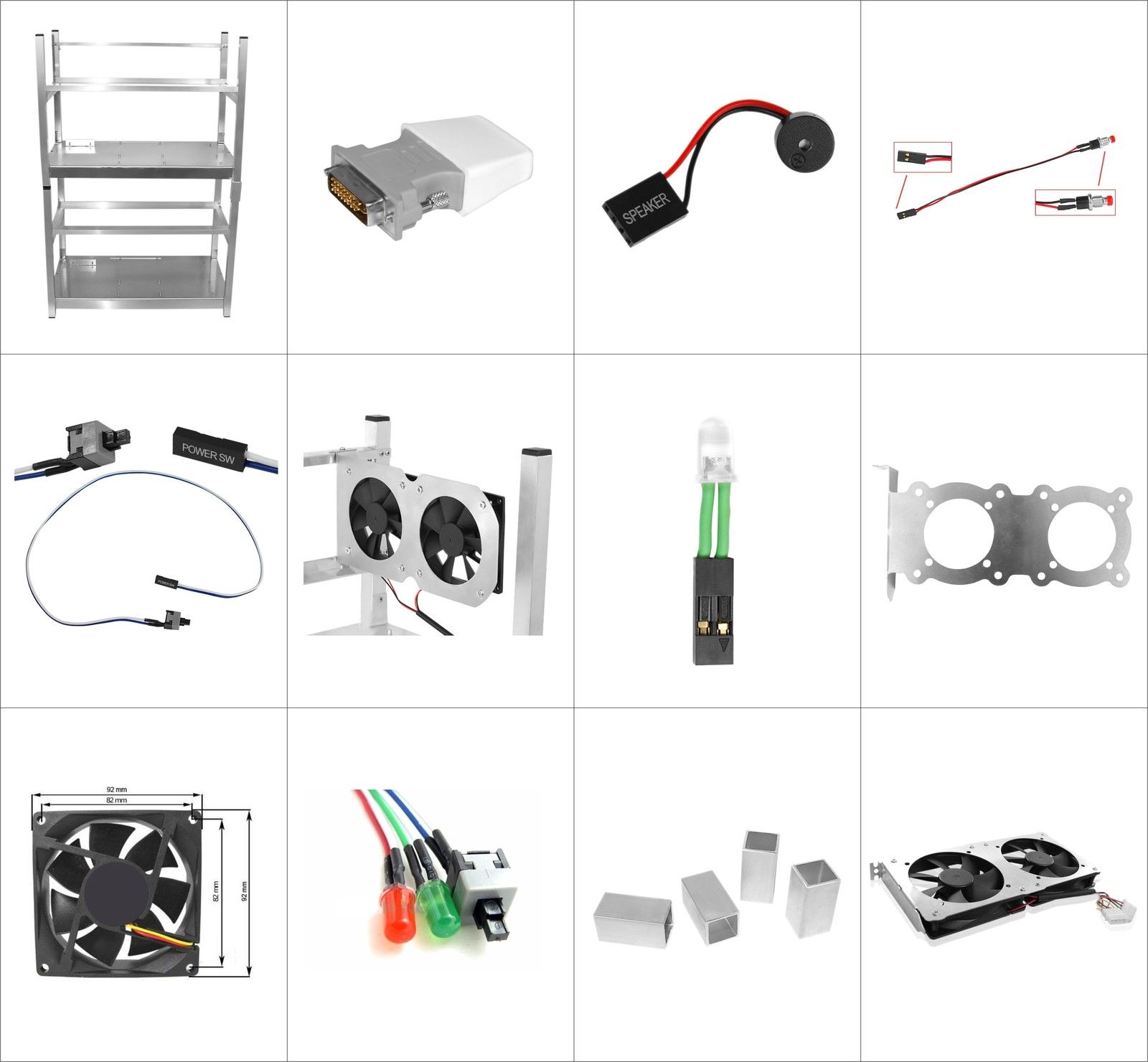 Open Air Mining Rig Frame for 6 + 1 GPU for Ethereum Zcash Monero like Bitcoin