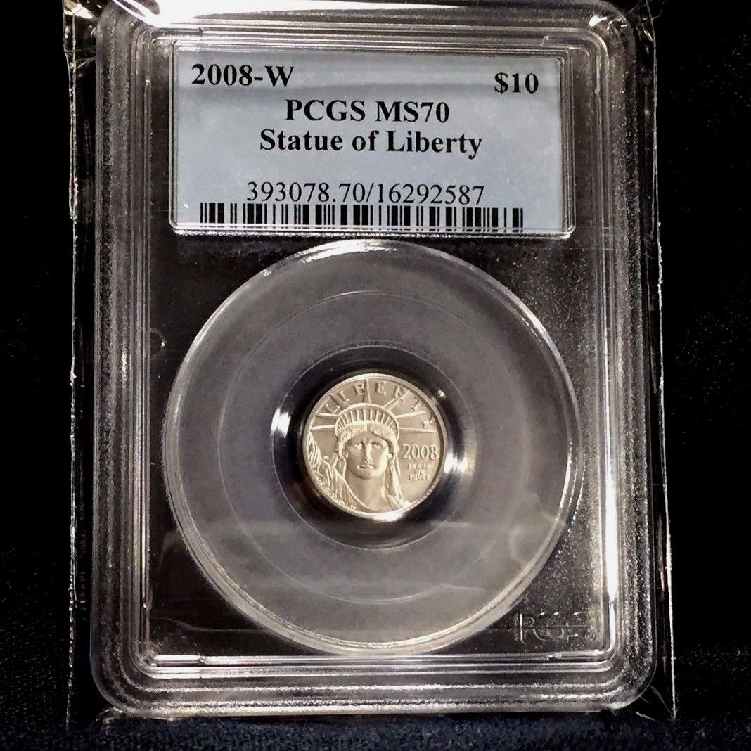 2008-W Platinum Burnished $10 Statue of Liberty PCGS MS70