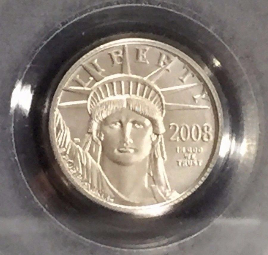 2008-W Platinum Burnished $10 Statue of Liberty PCGS MS70