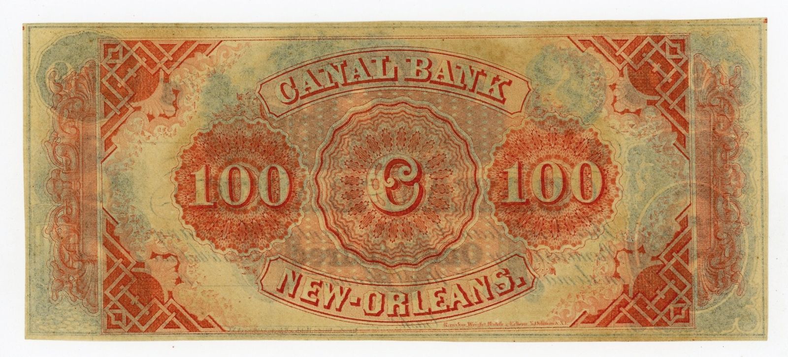 1800's $100 The Canal Bank - New Orleans, LOUISIANA Note