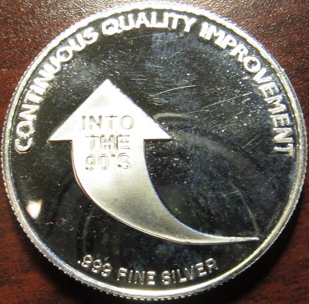 1990 American Chemical Society Participant 1 Troy Oz. .999 Silver Round ACS PSG