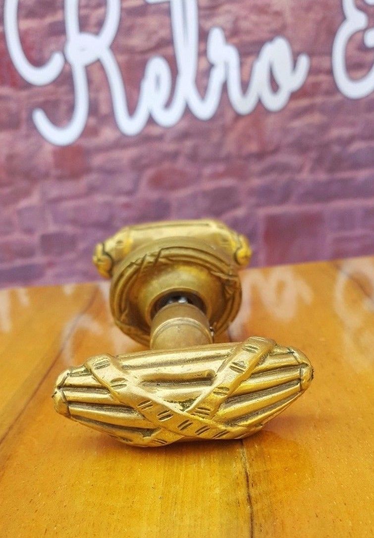 Antique Vintage Brass Door Knob Pull Handle Salvage Edwardian Victorian