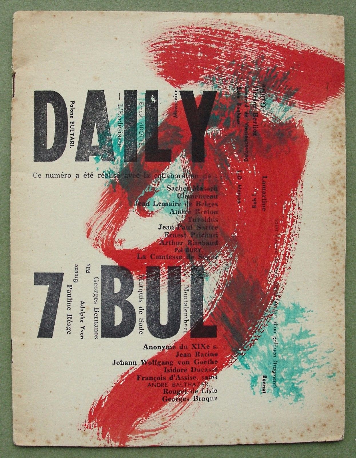 Pol BURY, Balthazar: DAILY BUL 7, 1958; UNIQUE issue, abstract expressionism