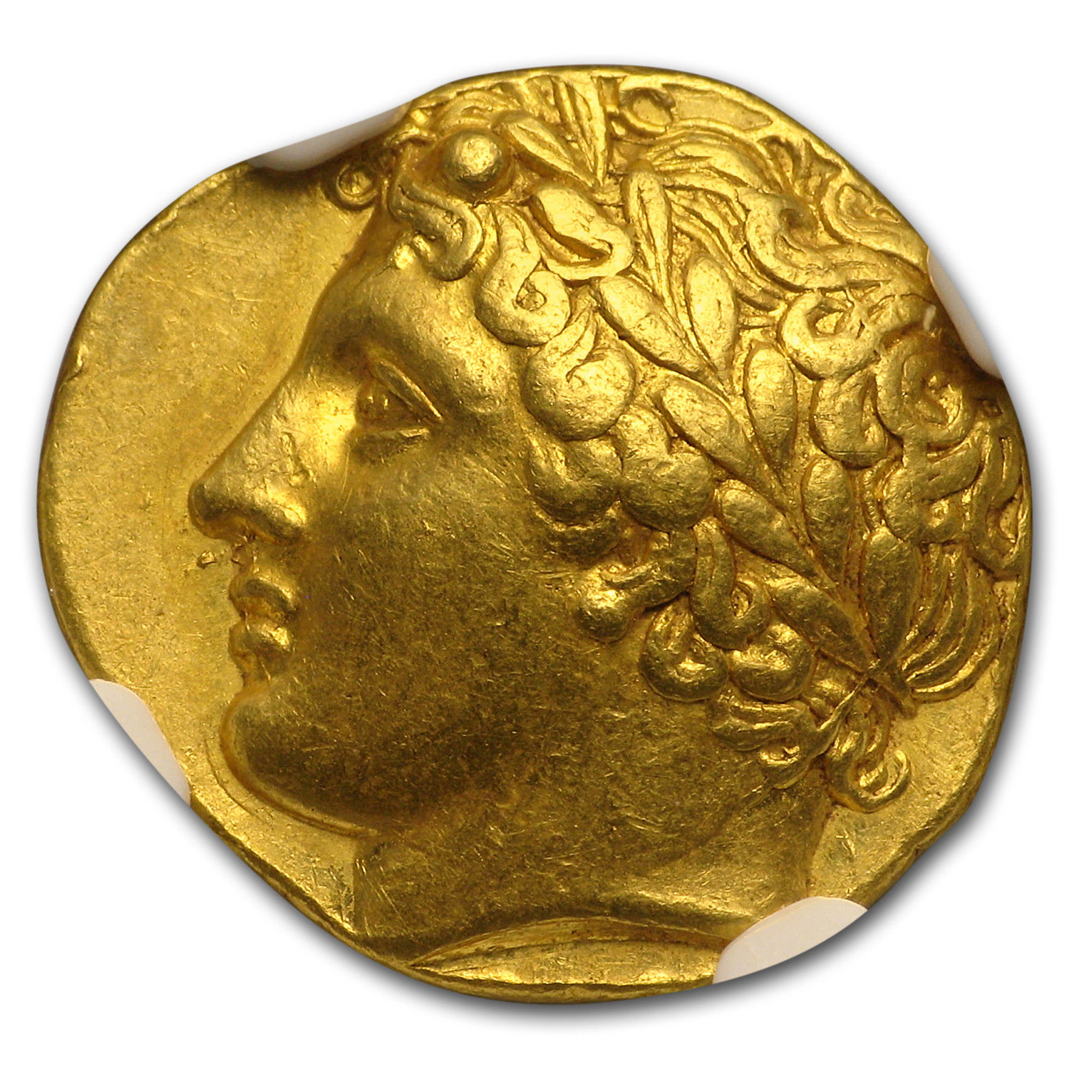 Sicily Syracuse Gold Decadrachm Agathocles (317-289 BC) AU NGC