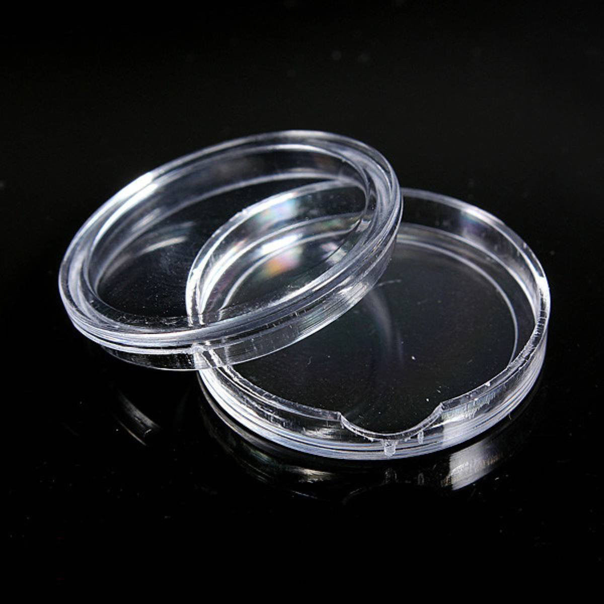 10 pcs Small round transparent plastic coin capsules box 33mm O8R3 E2F4 M3E R7A1