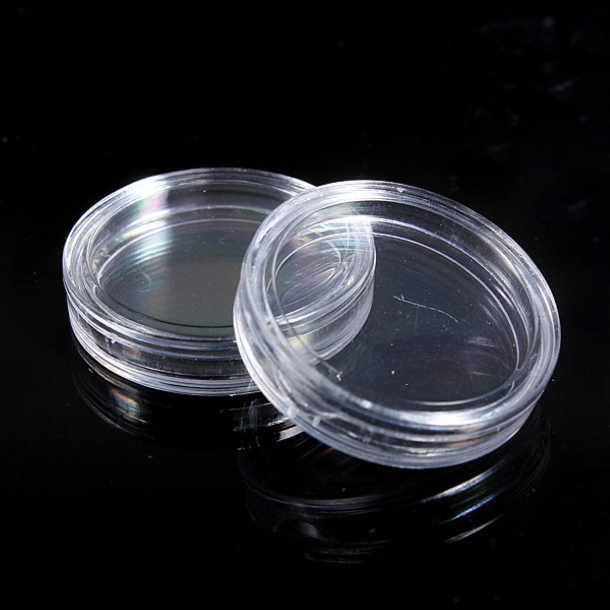 10 pcs Small round transparent plastic coin capsules box 33mm O8R3 E2F4 M3E R7A1