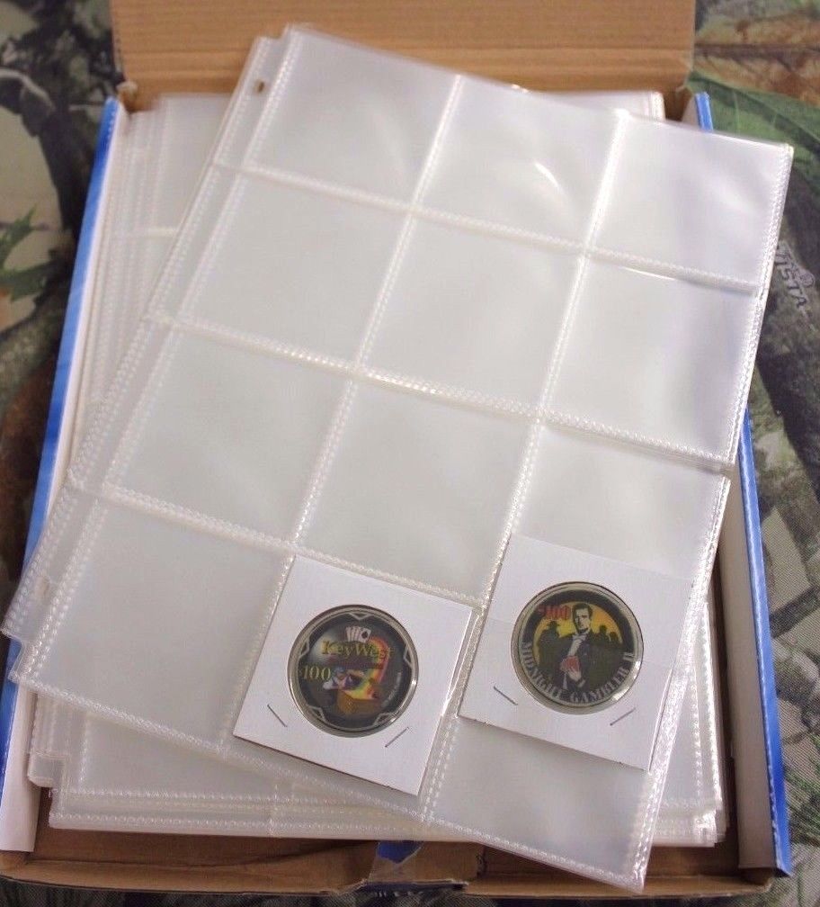 10x 12 Pocket Pages 2.5 x 2.5 GUARDHOUSE Coin Holders Flips Capsules Cases Snaps