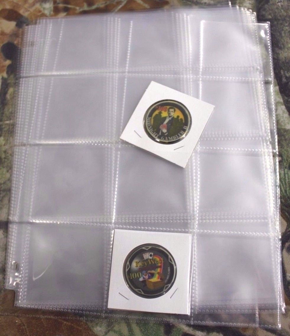 10x 12 Pocket Pages 2.5 x 2.5 GUARDHOUSE Coin Holders Flips Capsules Cases Snaps