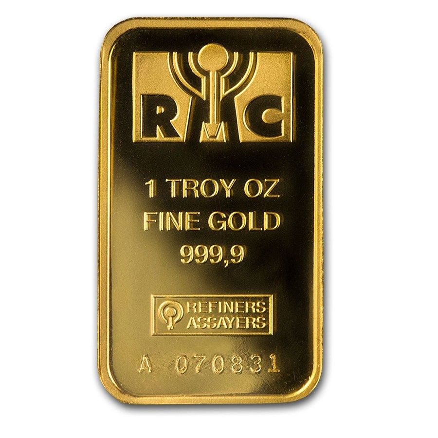 1 oz Gold Bar Republic Metals Corporation RMC .9999 Fine In Assay - SKU #91241