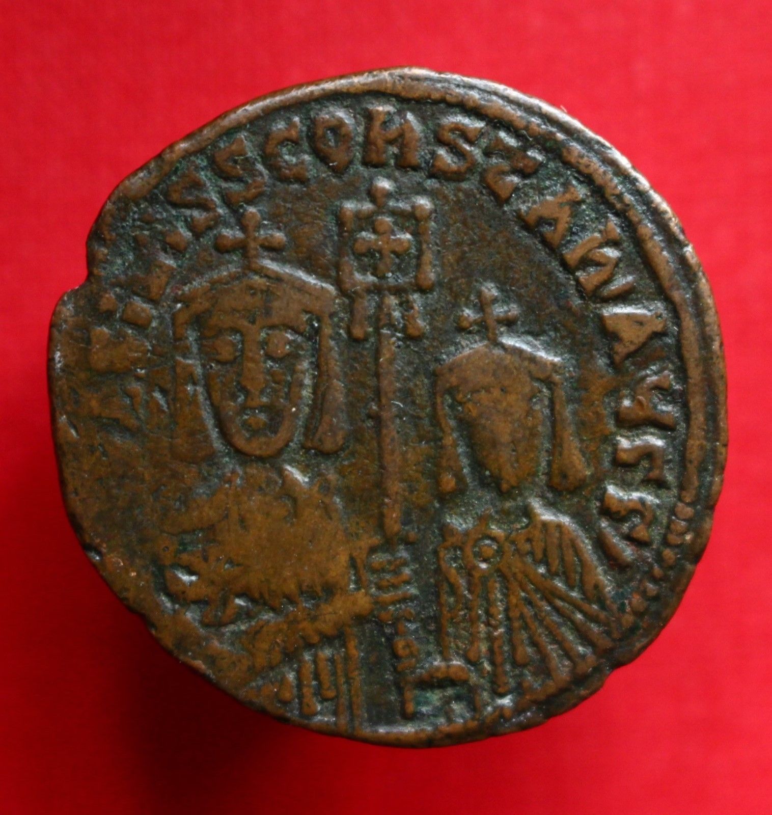 Basil I AE Follis 6g Provincial Constantine 870AD Byzantine Empire Coin