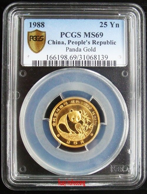 China 1988 1/4oz gold panda coin PCGS MS69