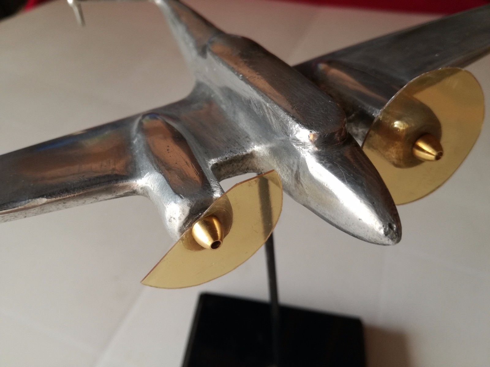 Vintage aluminium metal model plane french design mid century modernist art deco