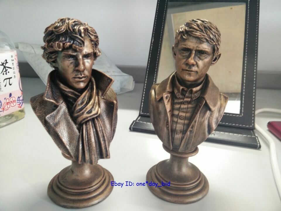 Set Of Two Sherlock Holmes & Watson. Limited Edition Mini Resin Bust figures 6"H