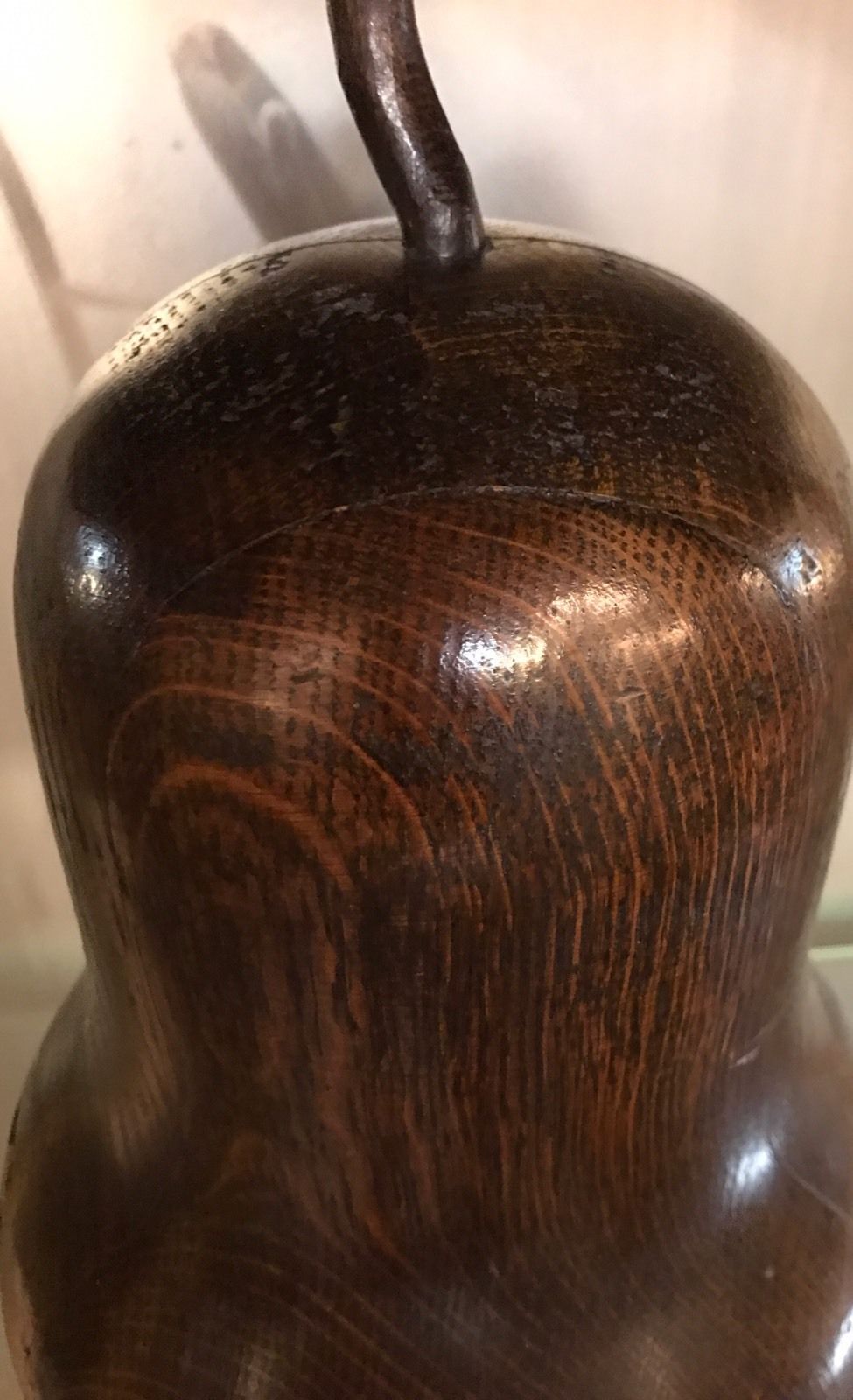 A Large Vintage Hand Carved Wood Figure Of A Pear