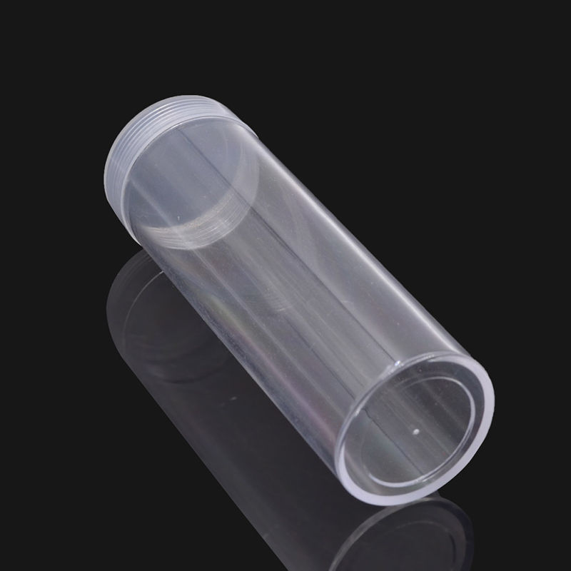 Clear Plastic Coin Holder Display Storage Tube Portable Container Box Round 30mm