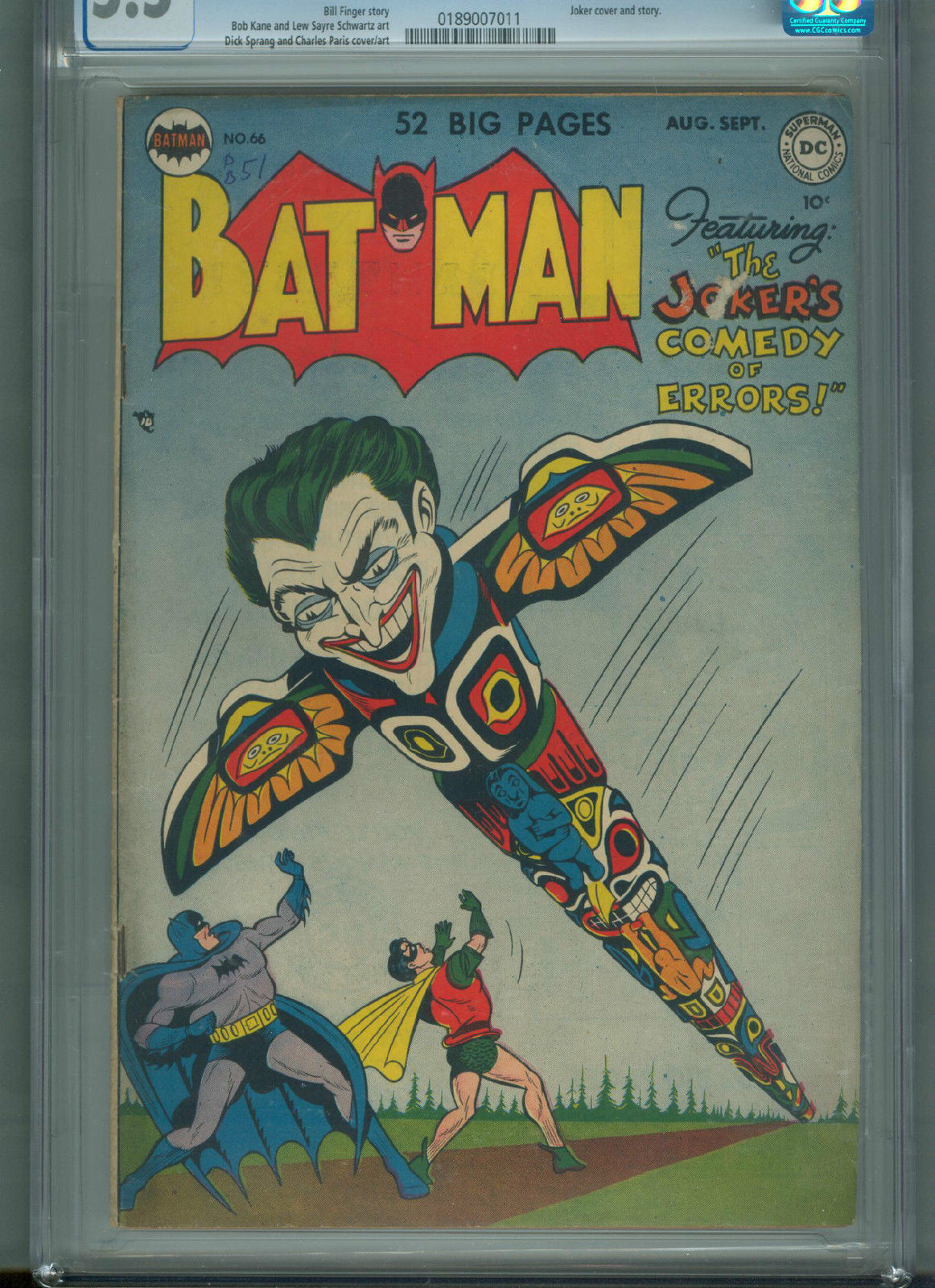 Batman #66 (Aug-Sep 1951, DC) CGC 5.5 ** Joker Cover & Story ** Golden Age **