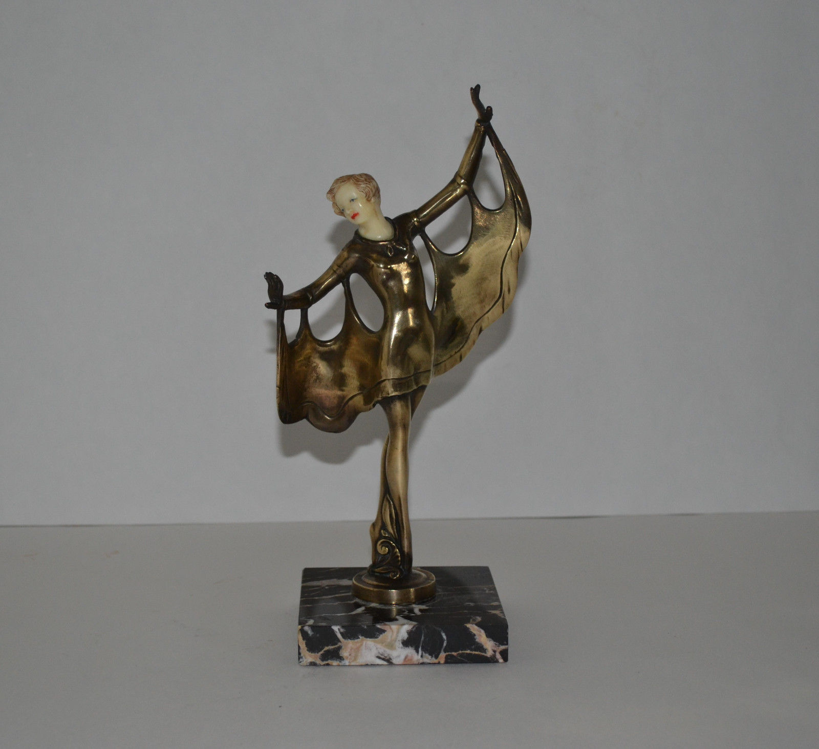 ART DECO BRONZE ,IVORINE STATUE/FIGURINE