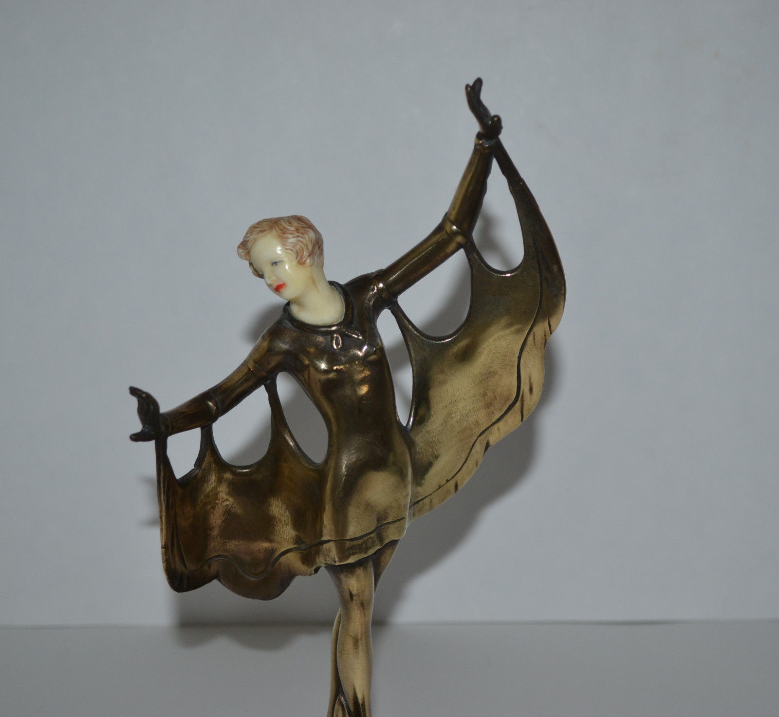 ART DECO BRONZE ,IVORINE STATUE/FIGURINE