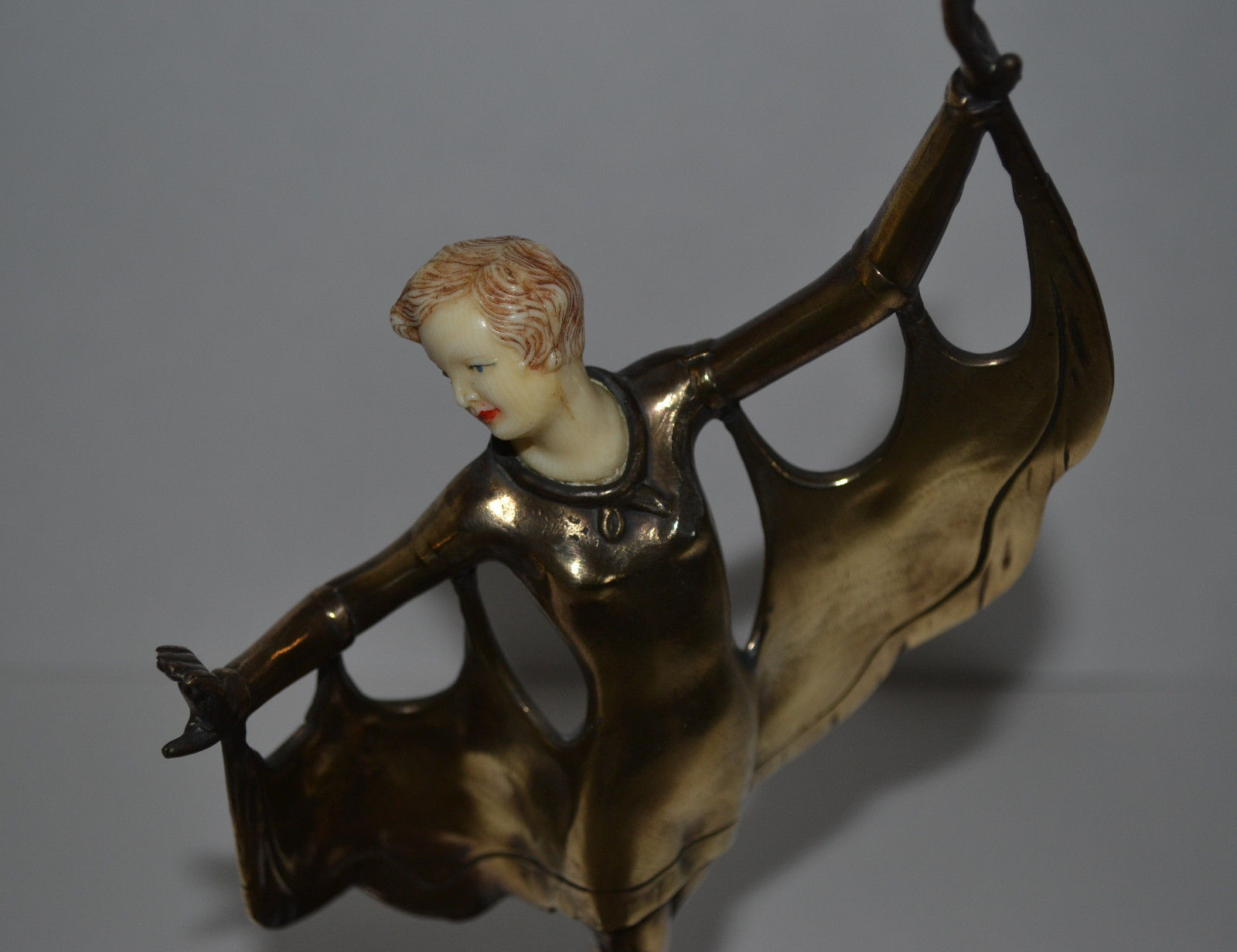 ART DECO BRONZE ,IVORINE STATUE/FIGURINE