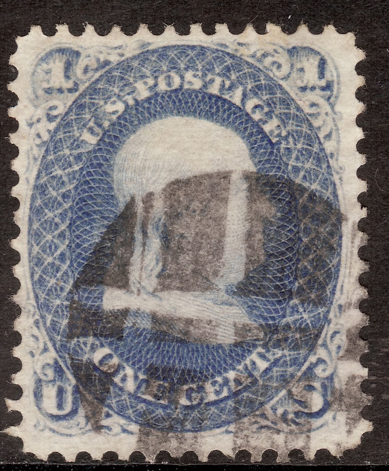 US Stamp Sc#63 used VF with Fancy Cork Cancel