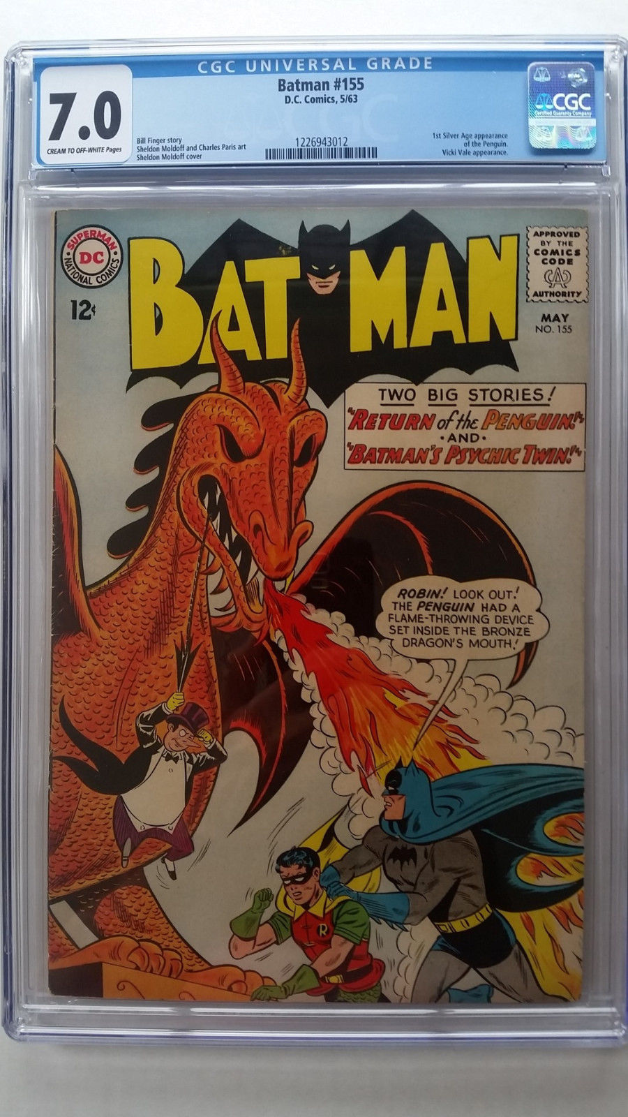 Batman #155 CGC 7.0 F/VF   1st Silver Age Appearance the Penguin